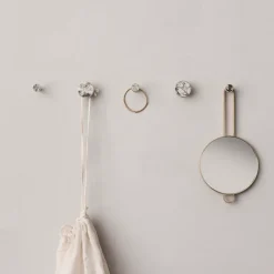 Poise hand mirror, brass