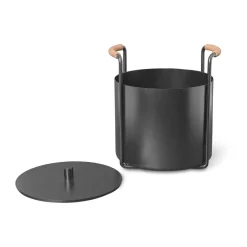 Port kindling and ash bucket, Black
