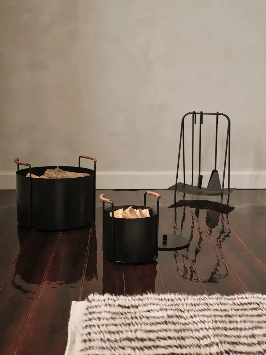 Port wood basket, Black