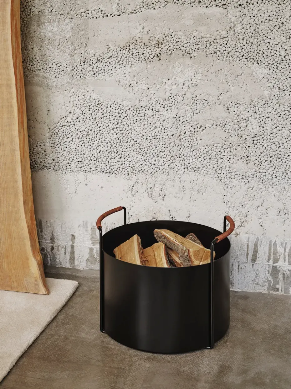 Port wood basket, Black