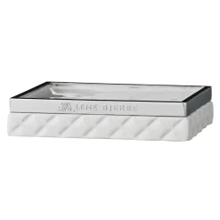 Portia soap dish, white-silver