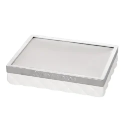Portia soap dish, white-silver