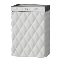 Portia toothbrush mug, white-silver