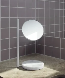 Pose table mirror double-sided, White