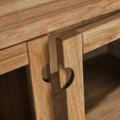 Prio cabinet low, Birch white oiled. wooden door