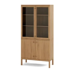 Prio display cabinet, Oak natural oil with lighting