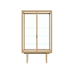 Private display cabinet, Glass. light stained oak