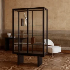 Private display cabinet, Glass. light stained oak