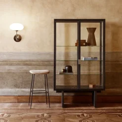 Private display cabinet, Glass. brown-black stained oak