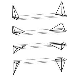 Pythagoras brackets, 2-pack, brass