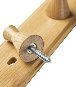 Q3 Allé hook rack with 3 hooks, Oak nature lacquered