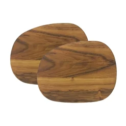 Raw butter dish 14x19 cm 2-pack teak, brown