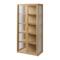 Reed display cabinet 70x155 cm, Natural oak