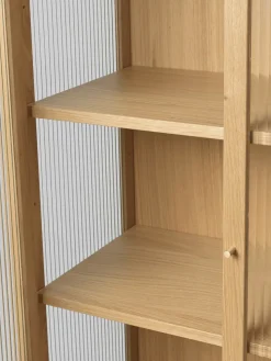 Reed display cabinet 70x155 cm, Natural oak