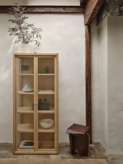 Reed display cabinet 70x155 cm, Natural oak