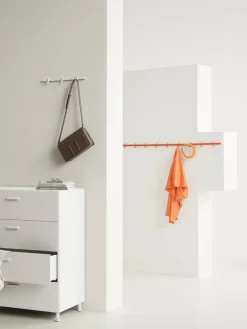 Relief hook rack small 41 cm, White