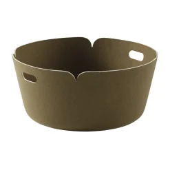 Restore storage basket round, Brown Green
