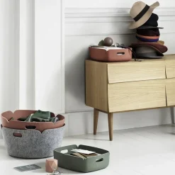 Restore storage basket round, Grey