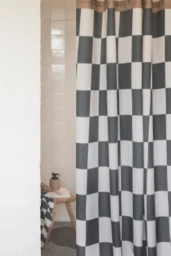 Retro shower curtain 150x200 cm, Dark grey