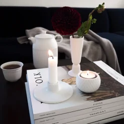 Rhombe candle holder 3 cm, White