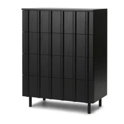 Rib dresser 4 drawers, Soft Black