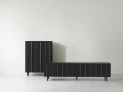 Rib sideboard low, Soft Black