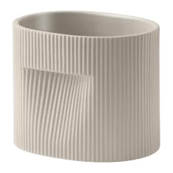 Ridge flower pot 15 cm, Beige