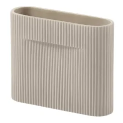 Ridge vase 16.5 cm, Beige