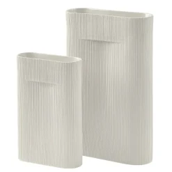Ridge vase 35 cm, Off white