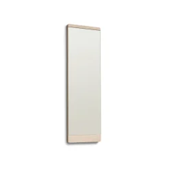 Rim wall mirror 35x110 cm, White oak