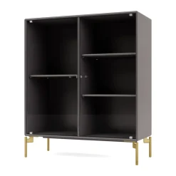 Ripple II display cabinet 69.6x82.2x30 cm, Coffee-legs brass