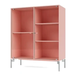 Ripple II display cabinet 69.6x82.2x30 cm, Ruby-legs chrome