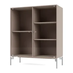 Ripple II display cabinet 69.6x82.2x30 cm, Mushroom-legs chrome