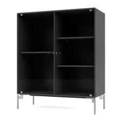 Ripple II display cabinet 69.6x82.2x30 cm, Anthracite-legs chrome
