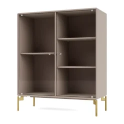 Ripple II display cabinet 69.6x82.2x30 cm, Mushroom-legs brass