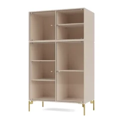 Ripple III display cabinet 69.6x117.6x38 cm, Clay-legs brass
