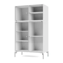 Ripple III display cabinet 69.6x117.6x38 cm, NewWhite-legs chrome