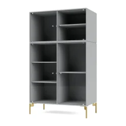 Ripple III display cabinet 69.6x117.6x38 cm, Fjord-legs brass