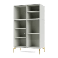 Ripple III display cabinet 69.6x117.6x38 cm, Nordic-legs brass