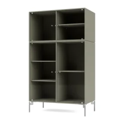 Ripple III display cabinet 69.6x117.6x38 cm, Fennel-legs chrome