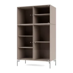 Ripple III display cabinet 69.6x117.6x38 cm, Mushroom-legs chrome