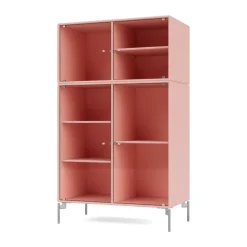 Ripple III display cabinet 69.6x117.6x38 cm, Ruby-legs chrome