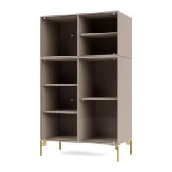 Ripple III display cabinet 69.6x117.6x38 cm, Mushroom-legs brass
