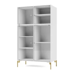 Ripple III display cabinet 69.6x117.6x38 cm, NewWhite-legs brass