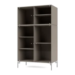 Ripple III display cabinet 69.6x117.6x38 cm, Truffle-legs chrome