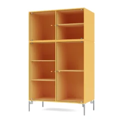 Ripple III display cabinet 69.6x117.6x38 cm, Acacia-legs chrome