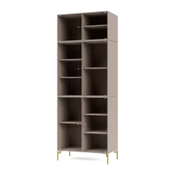 Ripple IV display cabinet 69.6x187.2x38 cm, Mushroom-legs brass