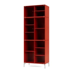 Ripple IV display cabinet 69.6x187.2x38 cm, Rosehip-legs chrome