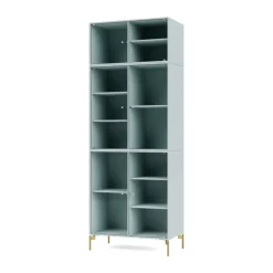Ripple IV display cabinet 69.6x187.2x38 cm, Flint-legs brass