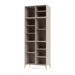 Ripple IV display cabinet 69.6x187.2x38 cm, Clay-legs brass